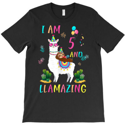 Llamazing Since 2017 Llama 5th Birthday 5 Years Old T Shirt T-shirt Designed By Rainaanik