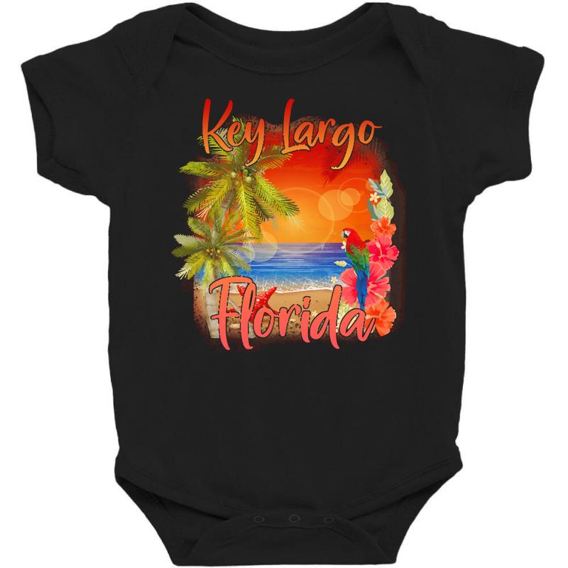 Key Largo Florida T  Shirt Key Largo Florida Keys Tropical Beach Sunse Baby Bodysuit by ondrickaarmani141 | Artistshot