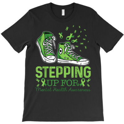 Stepping Up For Mental Health Awareness T Shirt T-shirt Designed By Butledona