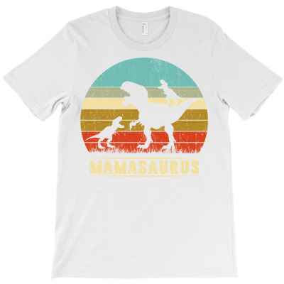 Mama Dinosaur Mamasaurus 2 Two Kids Family Christmas Long Sleeve T Shi T-shirt Designed By Espermarl
