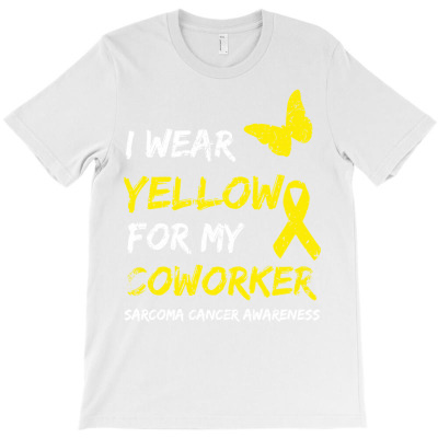 Sarcoma Cancer Ribbon I Wear Yellow For My Coworker Sweatshirt T-shirt Designed By Nicoleden