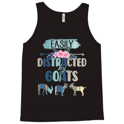 Goat Goats Easily Distracted By Goats Retro Vintage Funny Goat Lover 1 Tank Top Designed By Offensejuggler