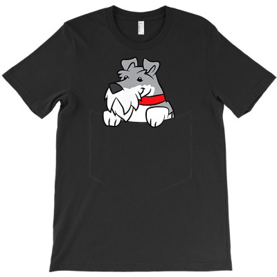 Schnauzer Dog In Pocket Cute Pocket Schnauzer Dog T Shirt T-shirt Designed By Falongruz87