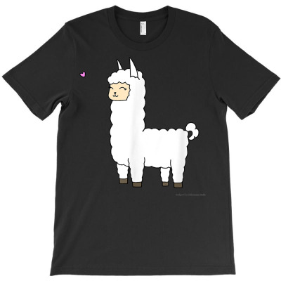 Smiling Llama Alpaca Funny Cute Design By Iridescence Studio T Shirt T-shirt Designed By Nicoleden