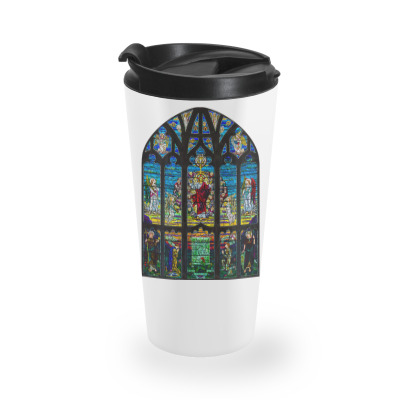 Christ Jesus & Angels Retro Stained Glass Church Cathedral T Shirt Travel Mug Designed By Kileyash2