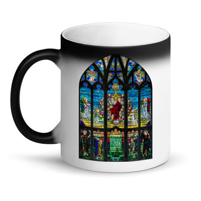 Christ Jesus & Angels Retro Stained Glass Church Cathedral T Shirt Magic Mug Designed By Kileyash2