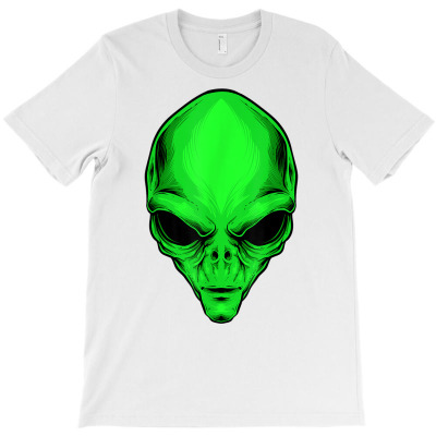 Alien Head T Shirt; Extraterrestrial Head T Shirt T Shirt T-shirt Designed By Dinyolani