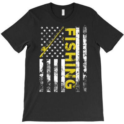 American Flag Fishing Rod Usa Patriotic Pullover Hoodie T-shirt Designed By Dinyolani