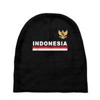 Indonesia Sporty Flag Stripe And Eagle Emblem Design Tank Top Baby Beanies | Artistshot