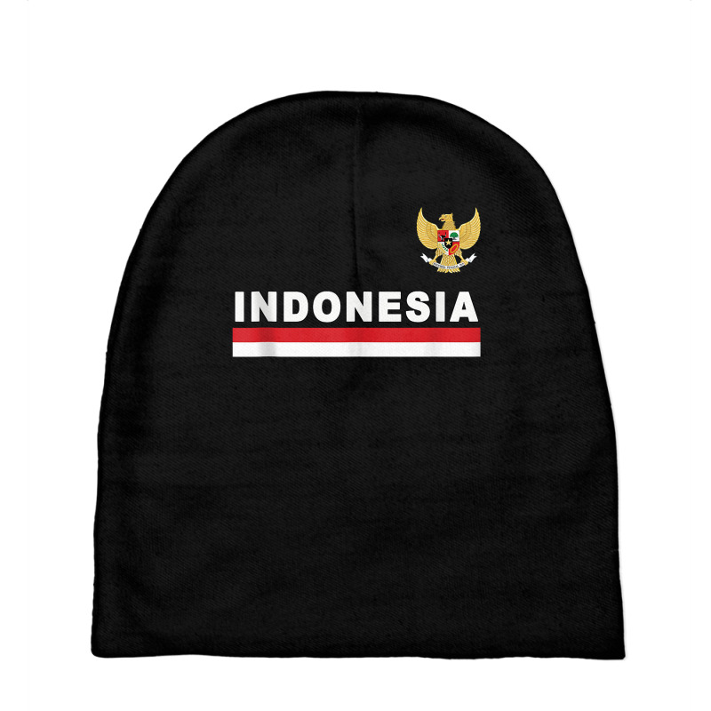 Indonesia Sporty Flag Stripe And Eagle Emblem Design Tank Top Baby Beanies | Artistshot