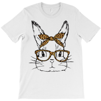 Cute Easter Bunny Face Leopard Shirt, Easter Day Girls Women T Shirt T-shirt Designed By Darelychilcoat1989