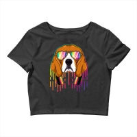 Beagle Dog Music Beagle Dj With Headphones Musical Dog Lovers 3 Beagle Crop Top | Artistshot