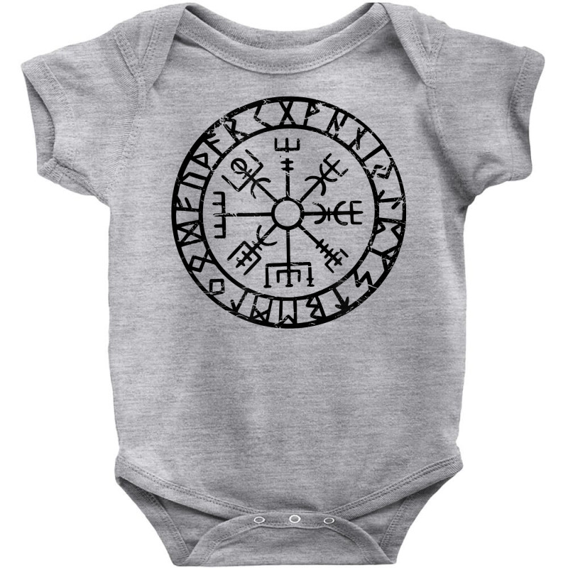 Viking Compass Vegvisir Mythology Rune T Shirt Baby Bodysuit by AakritiRosek1997 | Artistshot