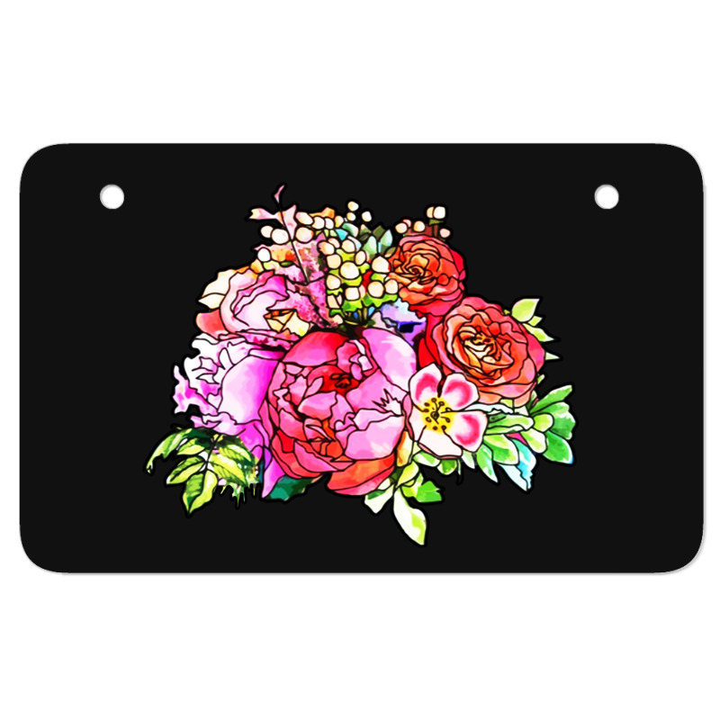 Big Bold Floral Atv License Plate | Artistshot