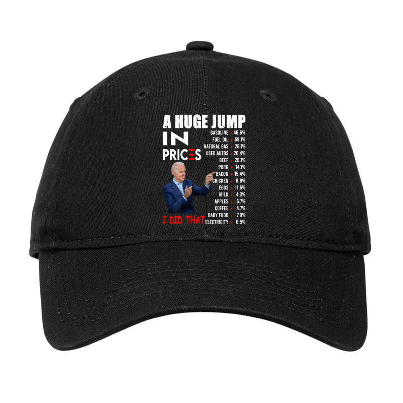 Joe Biden A Huge Jump In Prices I Did That Funny Saying T Shirt Adjustable Cap by darelychilcoat1989 | Artistshot