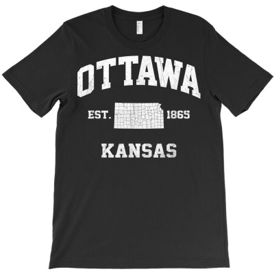Ottawa Kansas Ks Vintage State Athletic Style T Shirt T-shirt Designed By Kunkka