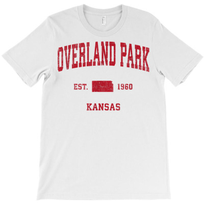 Overland Park Kansas Ks Vintage Sports Design Red Print T Shirt T-shirt Designed By Kunkka