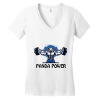 Panda Power Women's V-neck T-shirt | Artistshot