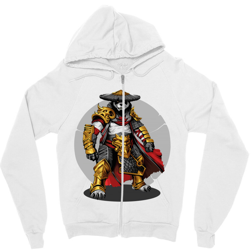 Panda Samurai Zipper Hoodie by rardesign | Artistshot