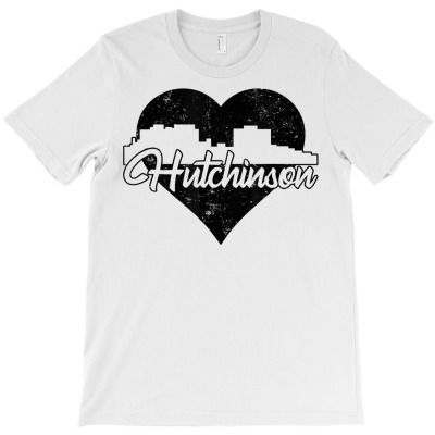 Retro Hutchinson Kansas Skyline Heart Distressed T Shirt T-shirt Designed By Kunkka