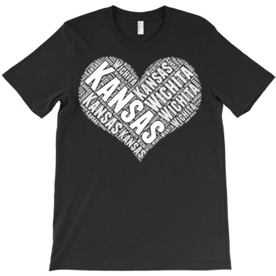 State Heart Kansas Tshirt Wichita Tshirt Home Tee T-shirt Designed By Kunkka