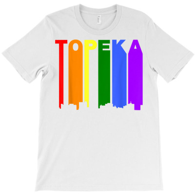 Topeka Kansas Lgbtq Gay Pride Rainbow Skyline T Shirt T-shirt Designed By Kunkka