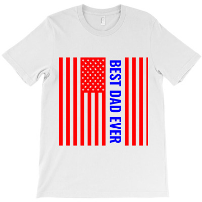 Best Usa Dad Ever Red Blue T-shirt Designed By Okello Frank