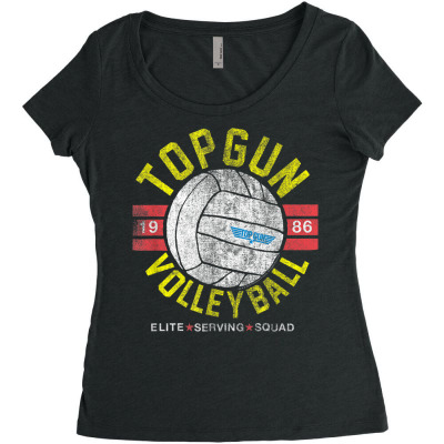 Top Gun Volleyball Women's Triblend Scoop T-shirt Designed By Bariteau Hannah