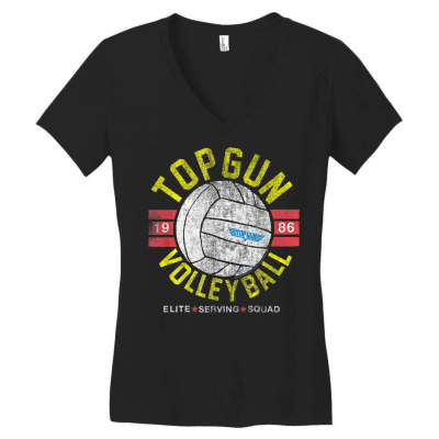Top Gun Volleyball Women's V-neck T-shirt Designed By Bariteau Hannah