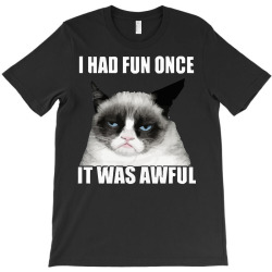I Had Fun Once It Was Awful T-shirt Funny Internet Grumpy Cat Long Sleeve Tee 
