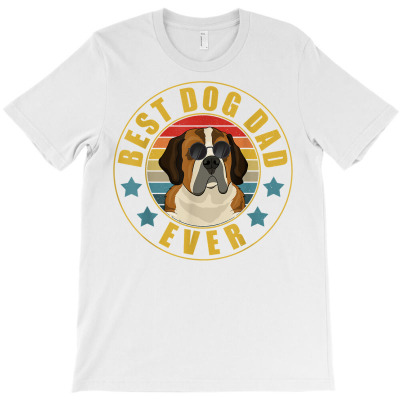 Vintage Best Bernard Dog Dad Ever Puppy Fathers Day T Shirt T-shirt Designed By Riki