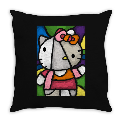 Hello Picasso Kitty Throw Pillow Designed By Mdk Art