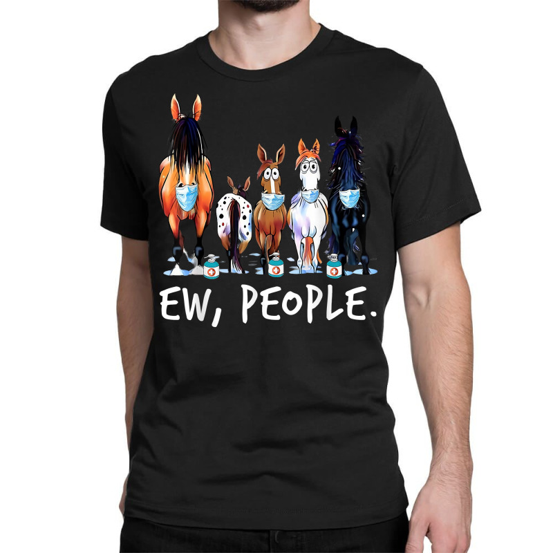 Horse Ew People Horse Wearing A Face Mask Horse Ho Ho Ho T Shirt Classic T-shirt by jermonmccline | Artistshot