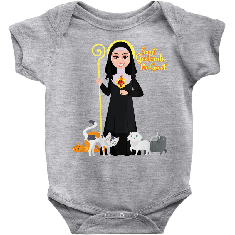 Womens St Gertrude Patron Saint Of Cats Lovers Great Nivelles V Neck T Baby Bodysuit by naythendeters2000 | Artistshot