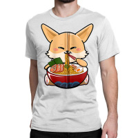 Fennec Cute Fox Eating Ramen Noodle Kawaii Udon Anime Lover Zip Hoodie Classic T-shirt | Artistshot