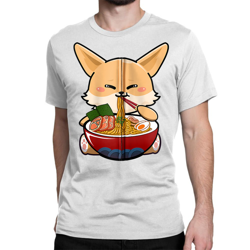 Fennec Cute Fox Eating Ramen Noodle Kawaii Udon Anime Lover Zip Hoodie Classic T-shirt by Smykowskicalob1991 | Artistshot