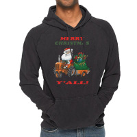 Santa Claus Driving Truck Funny Xmas Vintage Hoodie | Artistshot