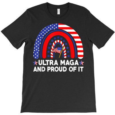 Ultra Maga And Proud Of It Anti Biden Funny Shirts Us Flag T Shirt T-shirt Designed By Vengeful Spirit
