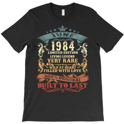 Vintage 38 Years Old June 1984 38th Birthday Gift Idea T Shirt T-shirt Designed By Vengeful Spirit