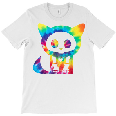 Vintage Cat Skelanimal Tie Dyes Cat Lover T Shirt T-shirt Designed By Vengeful Spirit