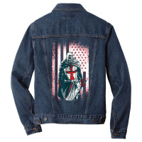 Jesus Crusader Warrior, Vintage American Flag Knight Templar T Shirt Men Denim Jacket | Artistshot