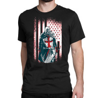 Jesus Crusader Warrior, Vintage American Flag Knight Templar T Shirt Classic T-shirt | Artistshot