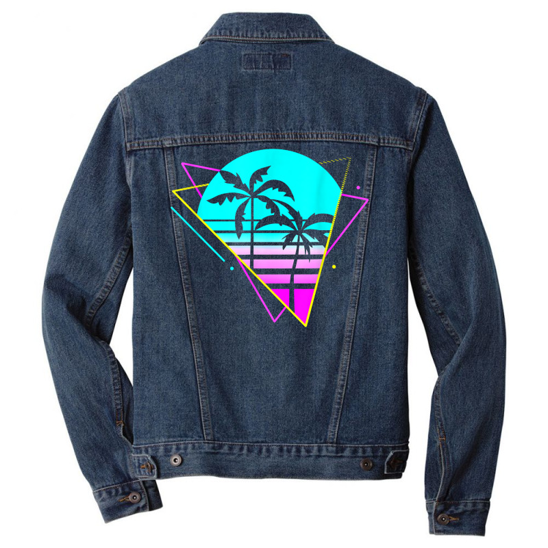 Vaporwave Aesthetic. Vintage Palm Paradise. Retro Palm Tree T Shirt Men Denim Jacket by jermonmccline | Artistshot