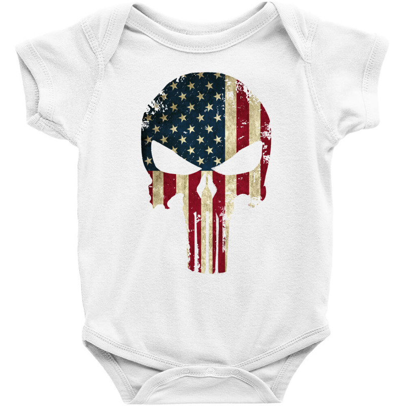 The Punisher American Flag Baby Bodysuit | Artistshot