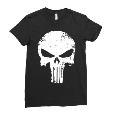 The Punisher Skull Ladies Fitted T-shirt Designed By Constan002