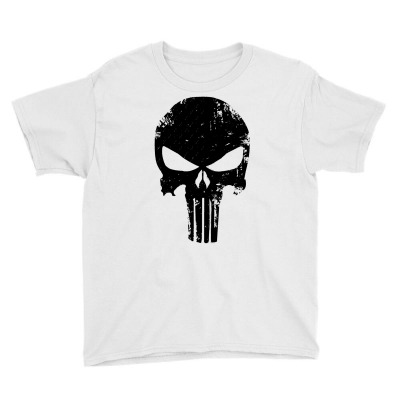 The Punisher Skull Black Youth Tee Designed By Constan002