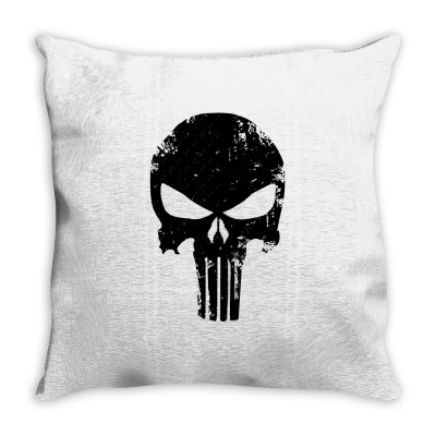 The Punisher Skull Black Throw Pillow Designed By Constan002
