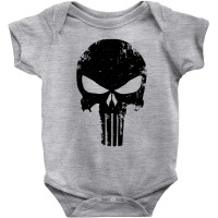 The Punisher Skull Black Baby Bodysuit | Artistshot