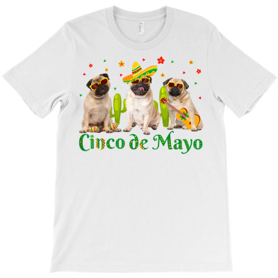 Three Pug Cinco De Mayo Mexican Sombrero Hat Mens T Shirt T-shirt Designed By Enigma
