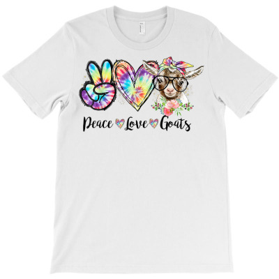 Tie Dye Peace Love Goats Farm Girl Goat Lover Funny Gift T Shirt T-shirt Designed By Enigma